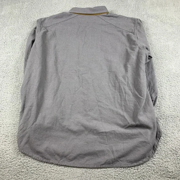 Orvis Shirt Mens 2XL XXL Grey Houndstooth Fairbanks Flannel Outdoor Long Sleeve - Picture 3 of 12